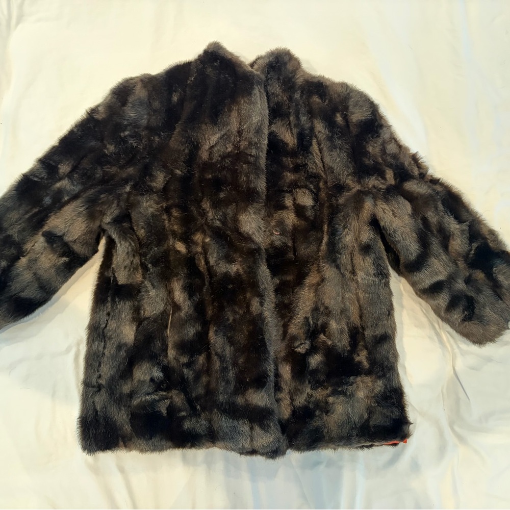 Elegant Faux Fur Coat Black